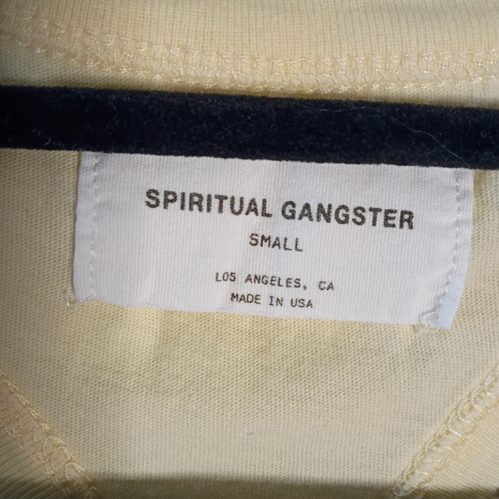 Spiritual Gangster High Vibes Jones Racer Tank in Mellow Yellow Cotton Size S - Picture 4 of 7
